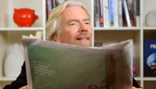 Sir Richard himself shows up in a Virgin "banking lounge" in a video introducing U.K. customers to the bank's free community service. To see a video, look for the link in this article.