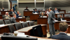 Stu Bradley addresses a question asked by an executive at the Federal Reserve Bank of Chicago