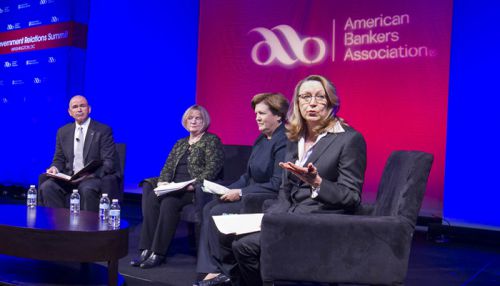 Peggy Twohig of CFPB at an ABA regulatory panel. She says "There is deep precedent on what a deceptive practice is."
