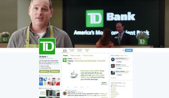 TD Bank’s public-facing social media presence, such as this Twitter home page, is just one side of its efforts. The bank also uses an internal social setup for internal purposes and to help employees hone their “social skills.”